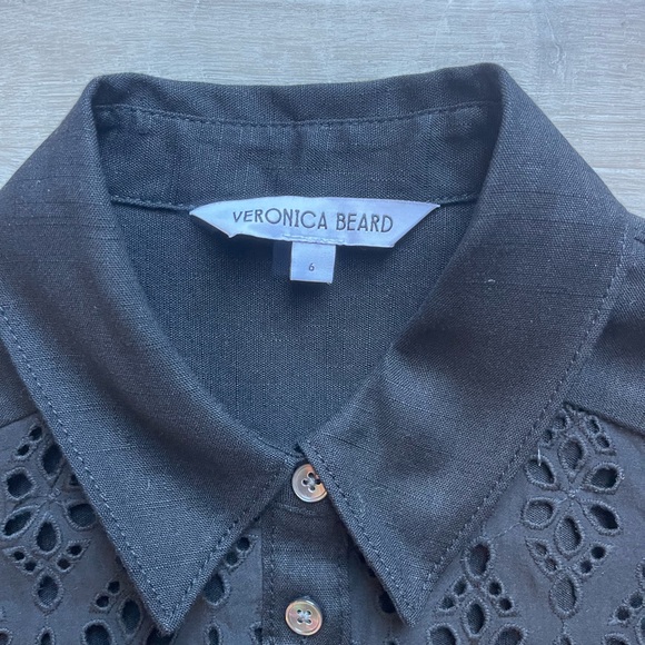Veronica Beard Rafaela Eyelet Cotton Shirt Dress size 6 - Picture 3 of 8